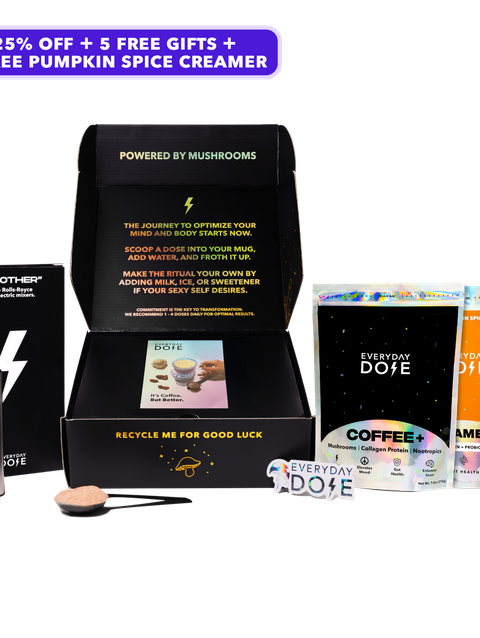 Everyday Dose 30 Servings of Mushroom Coffee + FREE Starter Kit + FREE Pumpkin Spice Creamer Best Seller